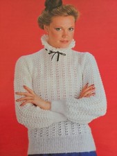 Poppleton 1668 Knitting Pattern Vintage Used Adult Jumper 34-38in Chest DK