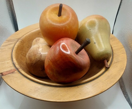 Sycamore wooden fruit bowl - sycamore,