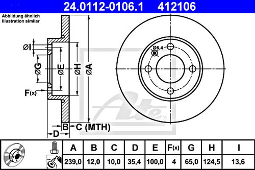 Brake disc ate fits seat - brake,