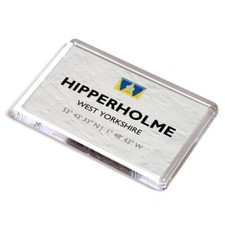 FRIDGE MAGNET - Hipperholme, West Yorkshire - Lat/Long SE1225