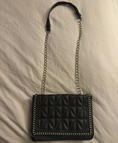 Black quilted faux - quilted, leather