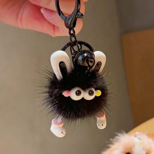 Fluffy bunny ball - ball, keychain