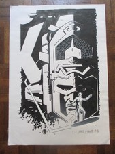 original artwork comic art page   galactus silver surfer phil elliott 30 x 42 cm
