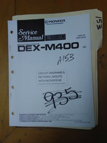 Pioneer dex m400 service - pioneer, dex-m400