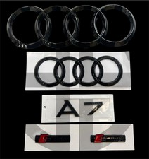 Audi A7 Gloss Black Badges / Emblem / Rings Full Set 2012-2018 UK Dispatch 