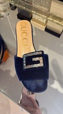Gucci women’s Sandals,size 39,blue velvet with buckle