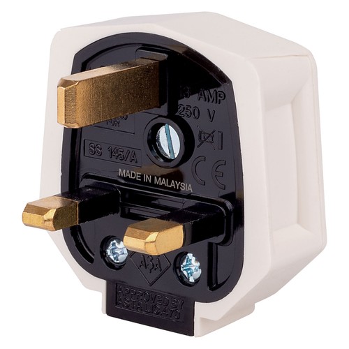 Duraplug 13a fused white - mk,