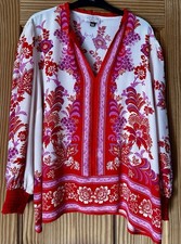 ? Love & Roses V&A @ Next BNWOT Kaftan Blouse / Top Size 20 Cream Pink Red