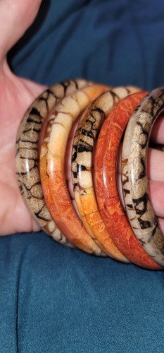 Vintage apple coral bangles - vintage,