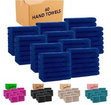 60 x Hand Towels 100% Egyptian Cotton Gym Saloon Spa Towels Hotel Quality Towels