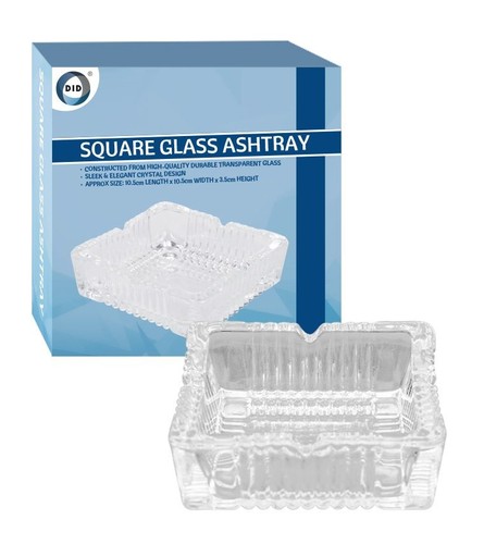 Ashtray square glass large - ashtray,