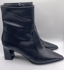 DKNY Black Faux Leather Zip Up