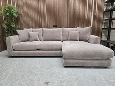 Designer Label Majestica RHF Chaise Sofa In Latte Chenille RRP:£1999