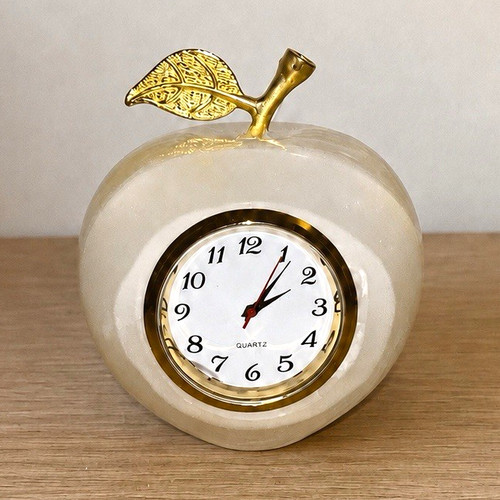 Handmade onyx apple clock - onyx,