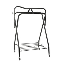 4 Wheels Portable Saddle Trolley Folding Saddle Rack Portable Horse Saddle Stand