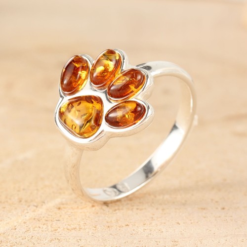 Paw print honey baltic amber - paw,