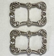 Solid Silver Shoe Buckle Pair