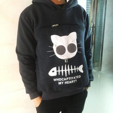 Pet Dog Cat Kangaroo Holder Carrier Coat Tops Pouch Women's Hoodie Large Pocket