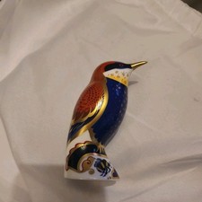 Royal Crown Derby Bee-Eater Paperweight Gold Stopper 