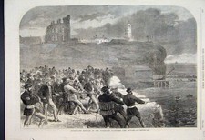 Original Old Antique Print