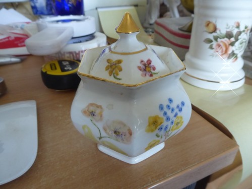 Ceramic hand painted lidded - ceramic,