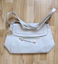 Matalan cream faux leather handbag and bag charm