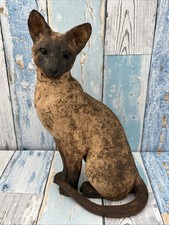 Siamese Cat Studio Pottery Sculpture-Signed-Repaired-29.5 cm-FREE UK POSTAGE