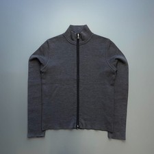 Prada Grey 00s Wool Knit Nylon Panel Cardigan Jacket - 46 (S)