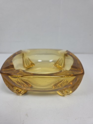 Mcm heavy amber glass footed - heavy,