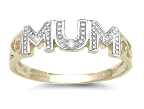 9ct gold diamond set - gold,