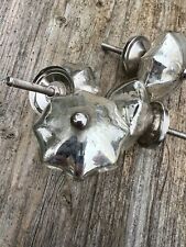 Silver Antique Style Glass Drawer Cupboard Handles - 11 Available