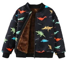 Boys Dinosaur Jacket Warm Fleece Lined