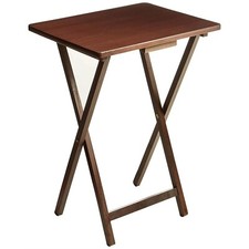 Mainstays Indoor Folding TV Tray Table Lightweight Portable Tray Table- Walnut