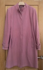 Ladies Next Pink Wool Rock Blend Lined Coat with pockets, Size 18.