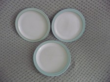 3 Denby Blue Linen earthenware side tea plates 17cm