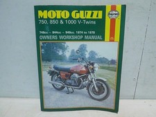 Moto Guzzi 750 850 1000 V Twins Haynes Manual 1974 to 1978 S S3 T T3 Le Mans