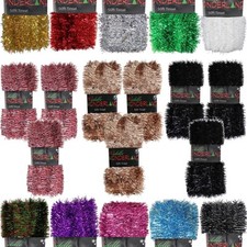 Christmas Tree 3 Packs 50ft x 3cm (150ft) Tinsel GREAT VALUE - Choose Colour