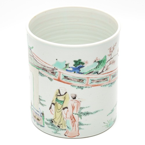Chinese porcelain brush pot - brush,