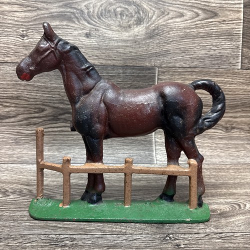 Vintage cast iron horse - cast,