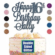 Personalised Happy Birthday Cake Topper Any Age Any Name Custom Cake Toppers