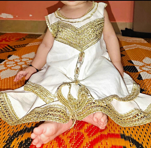 Girls white gold cotton - &,