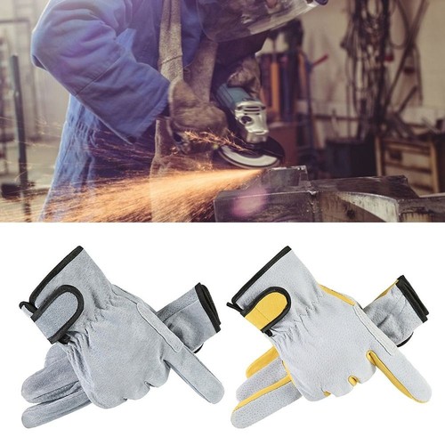 Leather welding gloves grey - leather,