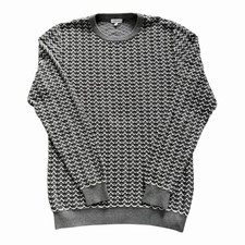 Reiss Mens Jumper Sampson Sweatshirt Size Large Grey Patterned Knit