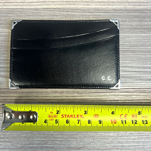 Asprey black leather card - asprey,