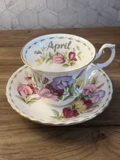 Royal Albert Flower of the Month April Sweet Pea Cup and Saucer Set