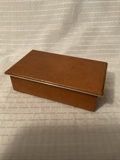 Mid Century Tan Cigarette Box ~ Excellent Vintage Condition. 19cm Wide