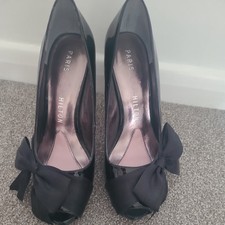 Paris Hilton  Black Patent Platform Shoes UK 4