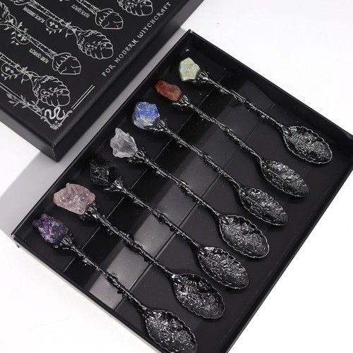 Gemstone spoon set - set, crystal