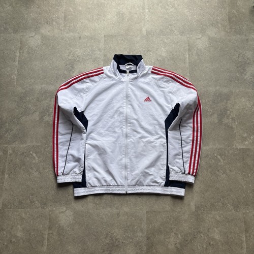 Adidas track jacket white red - adidas,