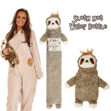 SLOTH Hot Water Bottle With Novelty Soft Plush Removable Cover Christmas Gift 
